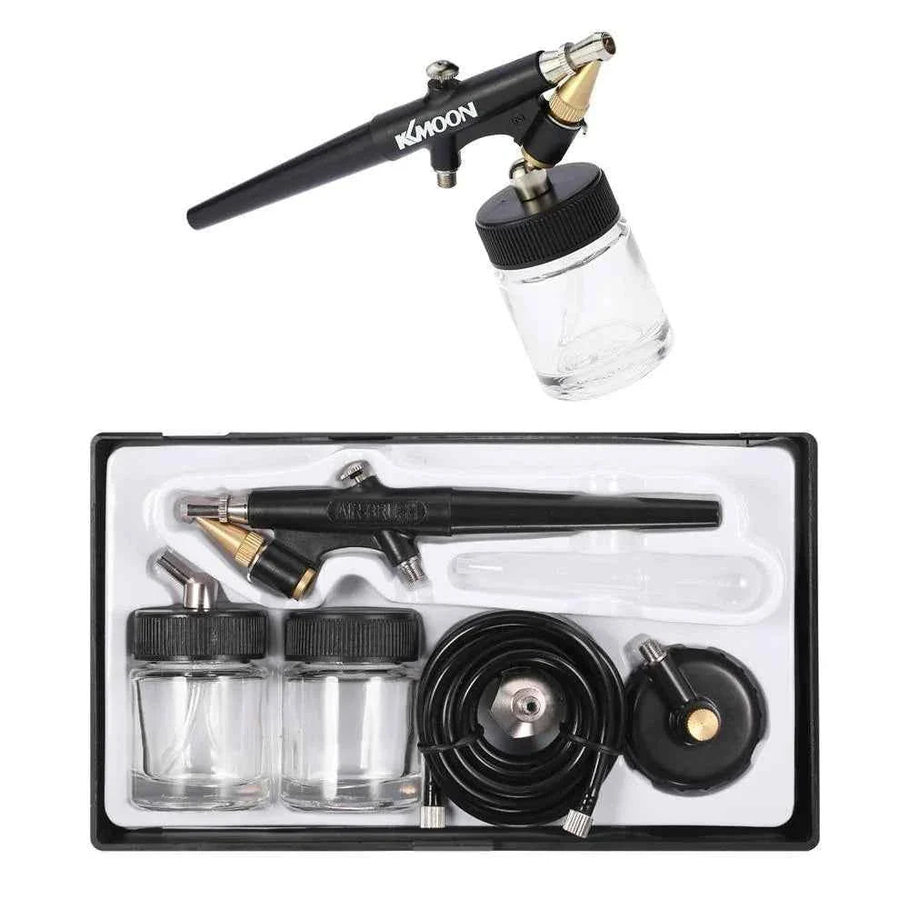 Aérographe simple action BD-138 et compresseur avec cuve AS-186 avec accessoires