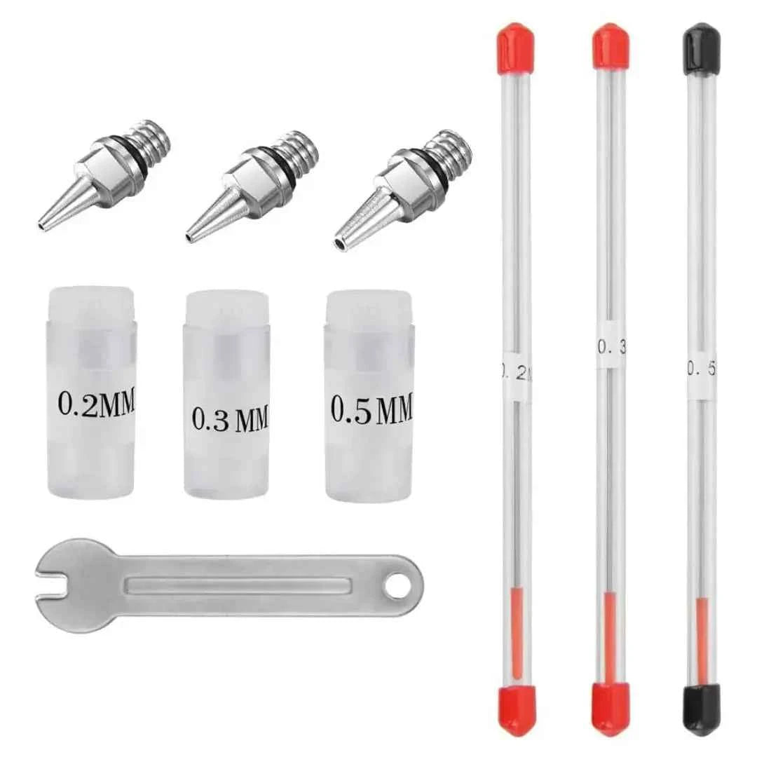 Aiguilles et buses 0.2, 0.3 et 0.5 mm