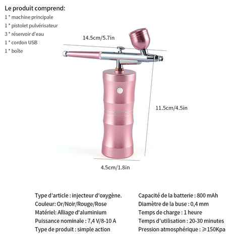 Aérographe sans fil pour pâtisseries