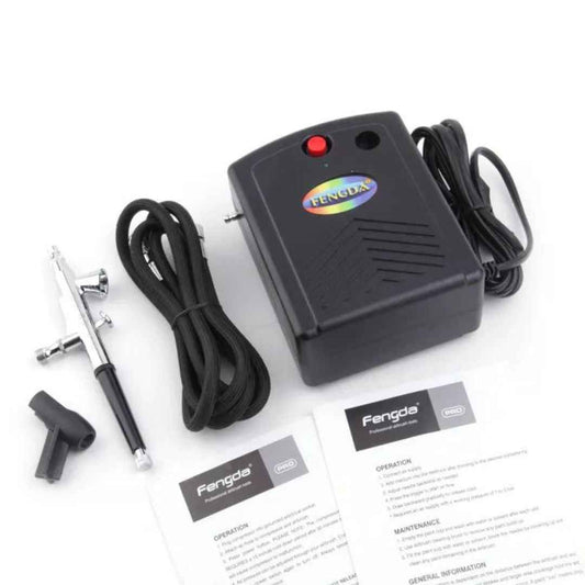 Aérographe double action et Mini compresseur avec valise intégré