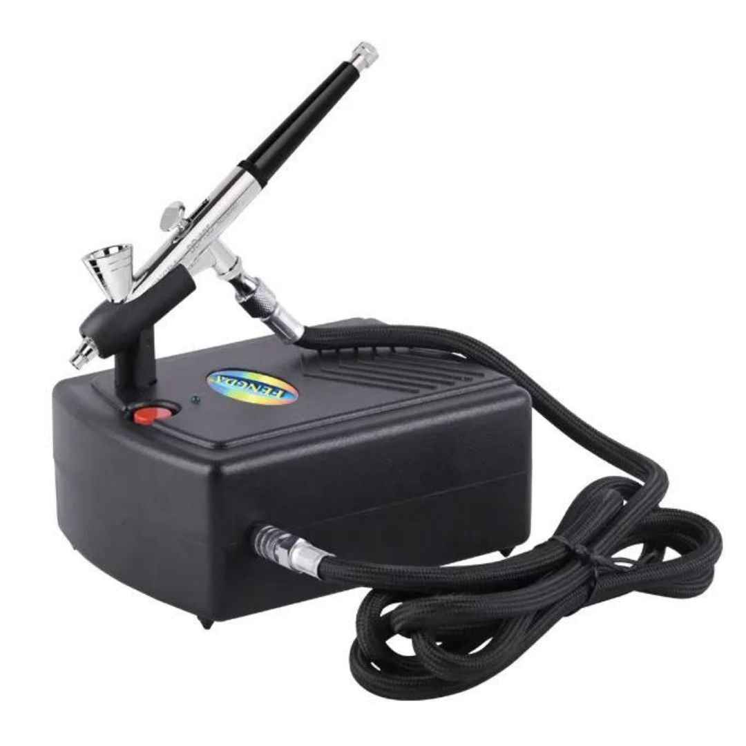 Aérographe double action et Mini compresseur avec valise intégré