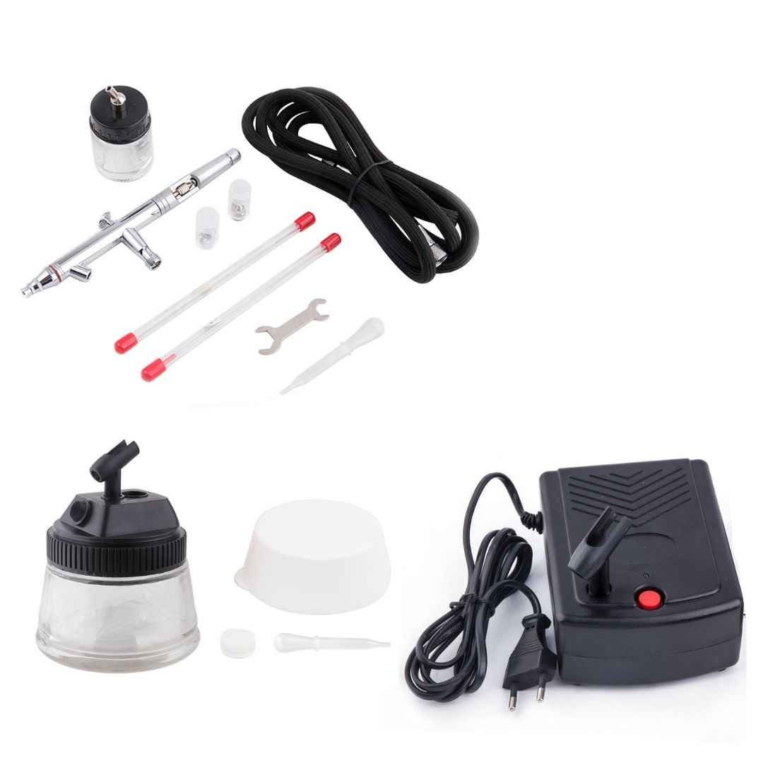 Aérographe BD-182K + mini compresseur + nettoyant et pot de purge