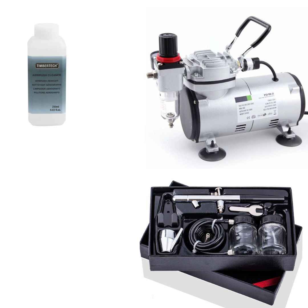 Aérographe BD-128 par succion et compresseur FD-18-2 avec accessoires
